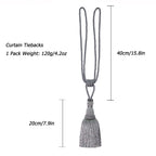 4 Pack Curtain Tiebacks Tassel Drapery Tie-Backs Rope Holdbacks