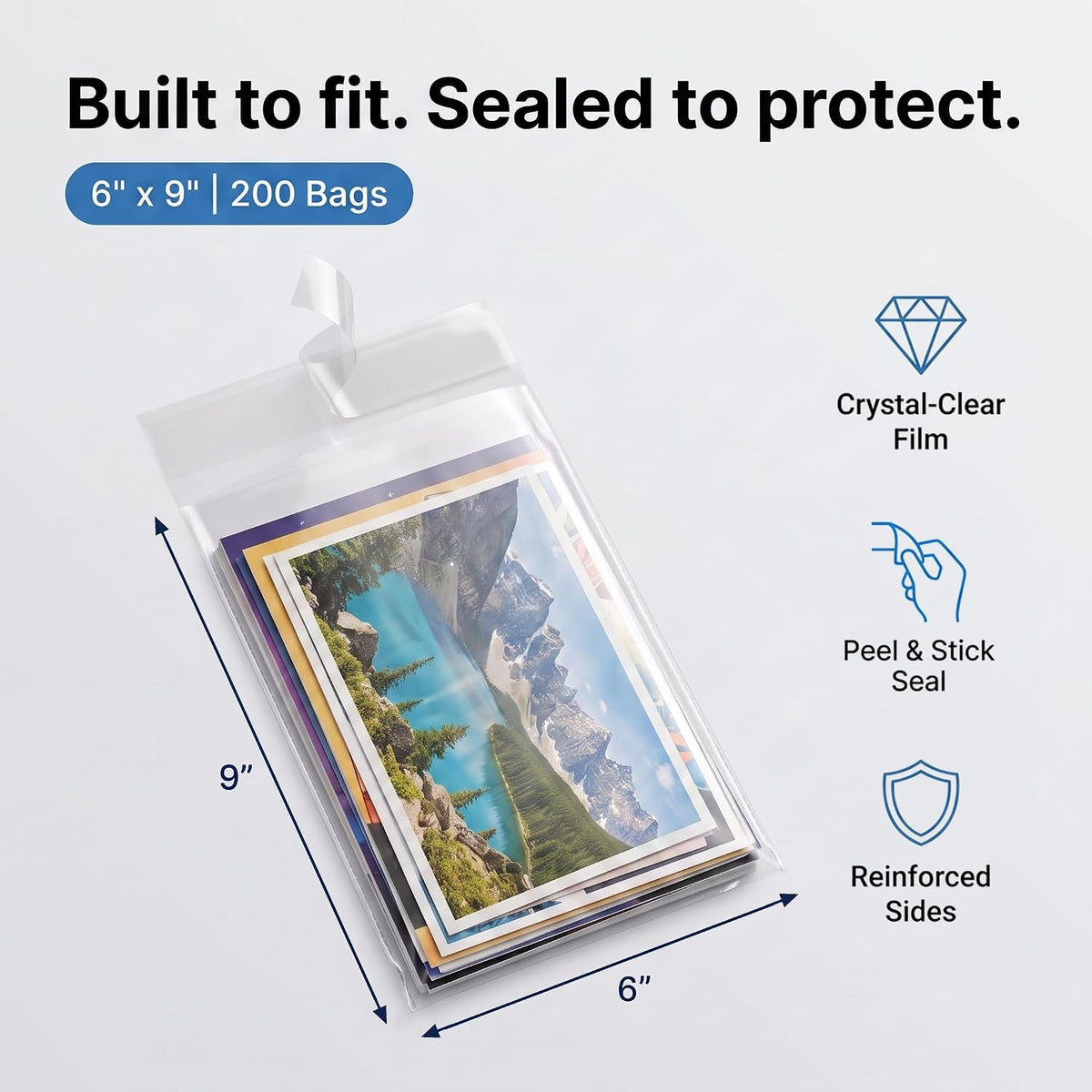 6" X 9" Self-Sealing Cellophane Bags (200 Count) Clear