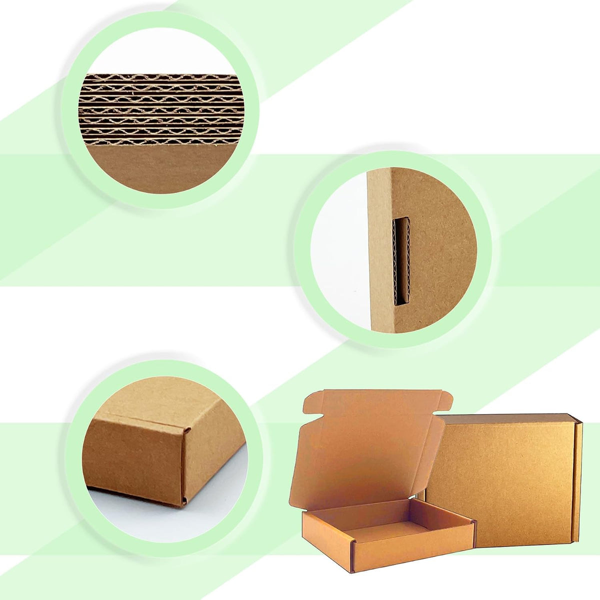 5x4x1 inch Small Shipping Boxes 50 Pack, Brown Corrugated Cardboard Mailers