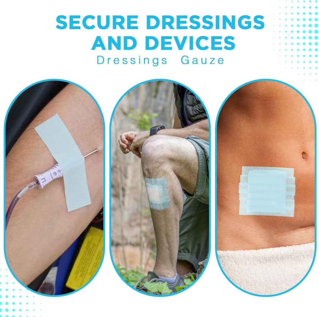 Silicone Medical Tape for Sensitive Skin 1" x 5yd 2 Rolls | Waterproof Surgical Tape for Secures Dressings and