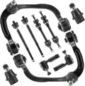 Front Upper Control Arm w/Ball Joint for Ford F-150 2005-2008 4WD, Lincoln Mark LT 2006-2008 4WD, Outer & Inner Tie Rod End, Sway Bar Link, Driver & Passenger Side, Suspension Kit K80306 K80308