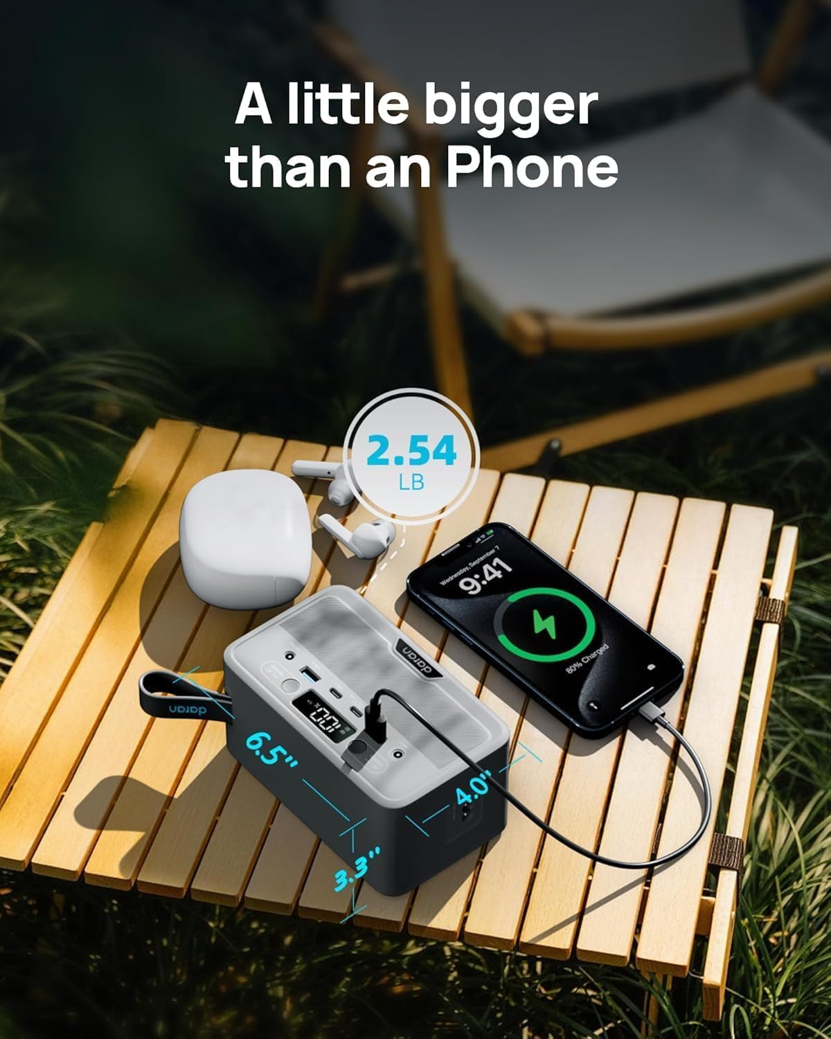 Portable Power Station 100W with 25W Solar Panel LiFePO4 Battery Power Bank with110V AC Outlets Solar Generator Fast