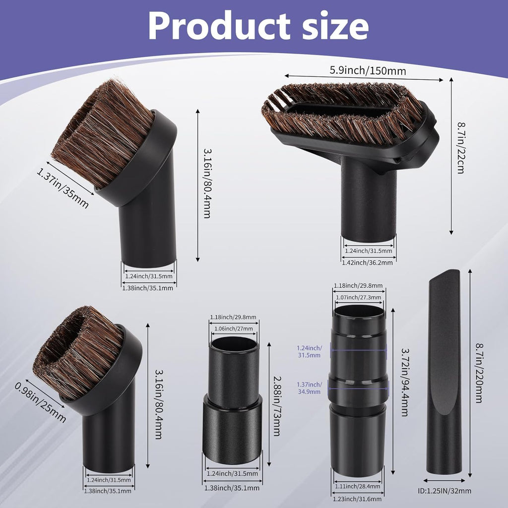 1 1/4 Inch(32mm) Vacuum Attachments for Shark Vacuum Brush Attachment,Replacment Horse Hair Brush Accessories Kit