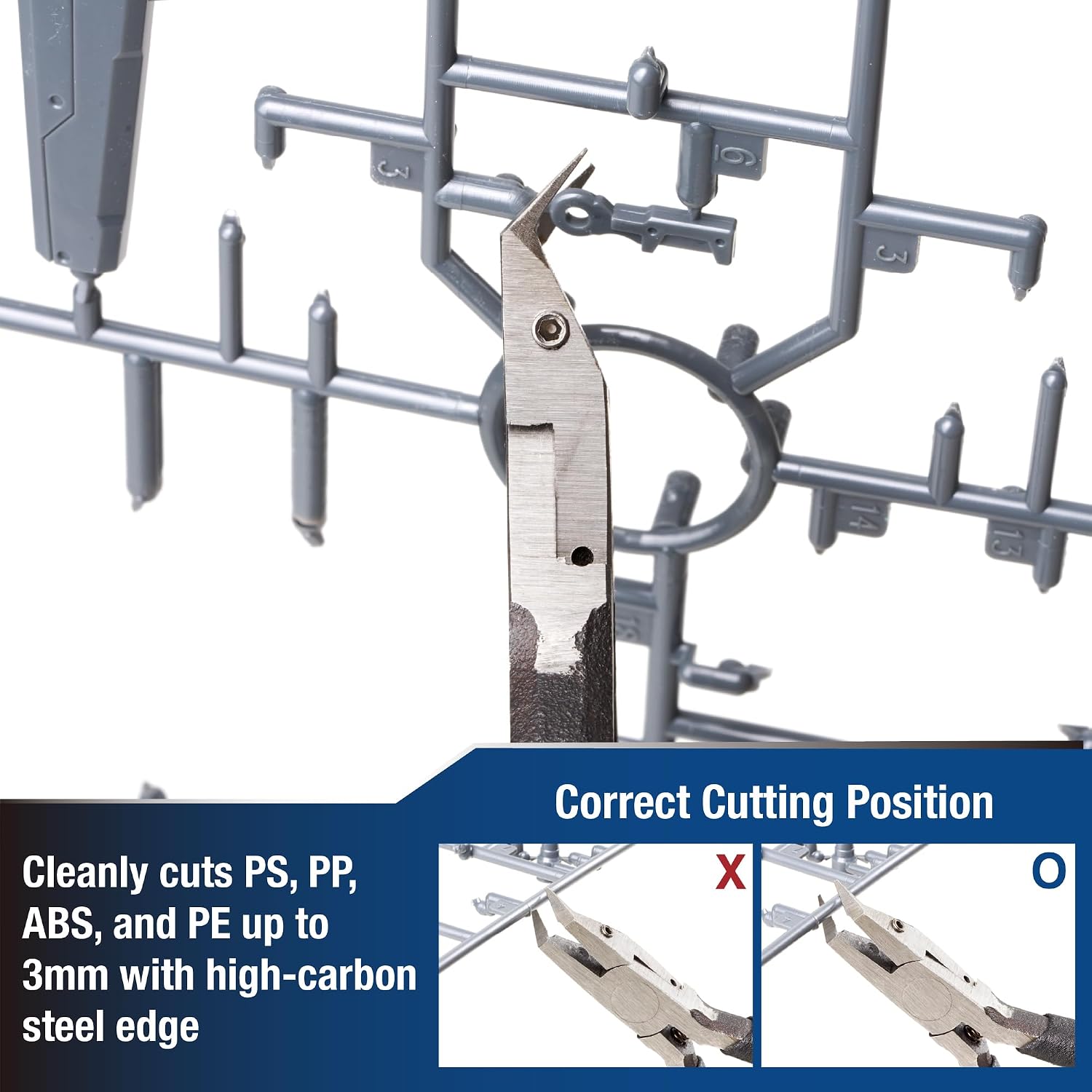 Single Blade Nipper for Plastic Model - Plastic Sprue Cutter - Gunpla, Gundam Model, Scale Model Building (Angled)