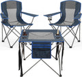 Camping Chair Set of 3,Outdoor Folding Camping Chairs with Cup Holder & Carry Bag for Sports,Hiking,Picnic,Includes