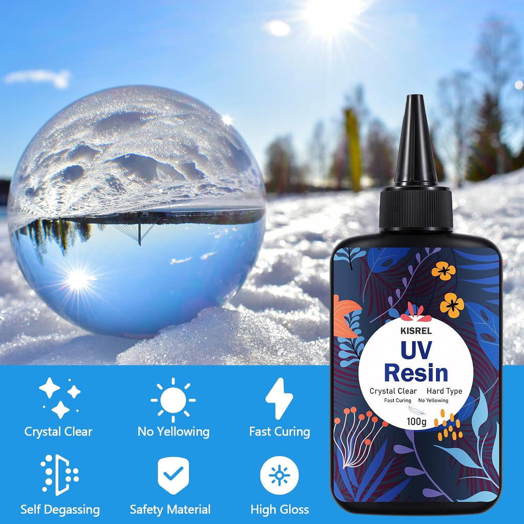 UV Resin 300g - Upgraded UV Resin Kit, Hard Type Crystal Clear Ultraviolet Curing UV Epoxy Resin for Craft Jewelry