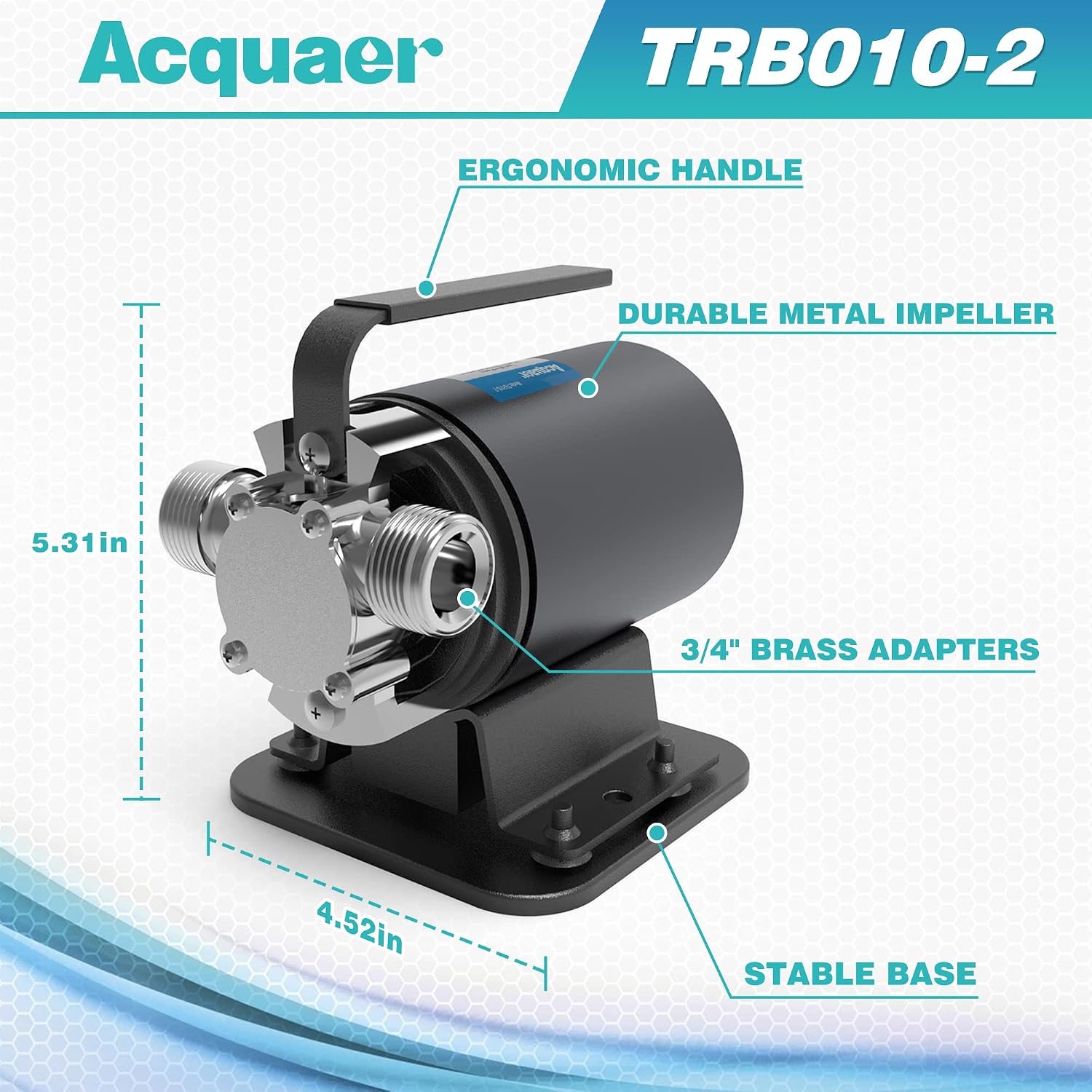 Portable Electric Utility Water Transfer Pump 1/10 HP with Suction Hose Kit, Low Suction Water Removal for Water