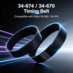34–670 34–674 34-625 50T 100XL Timing Belt for Delta Table Saw(2PCS)