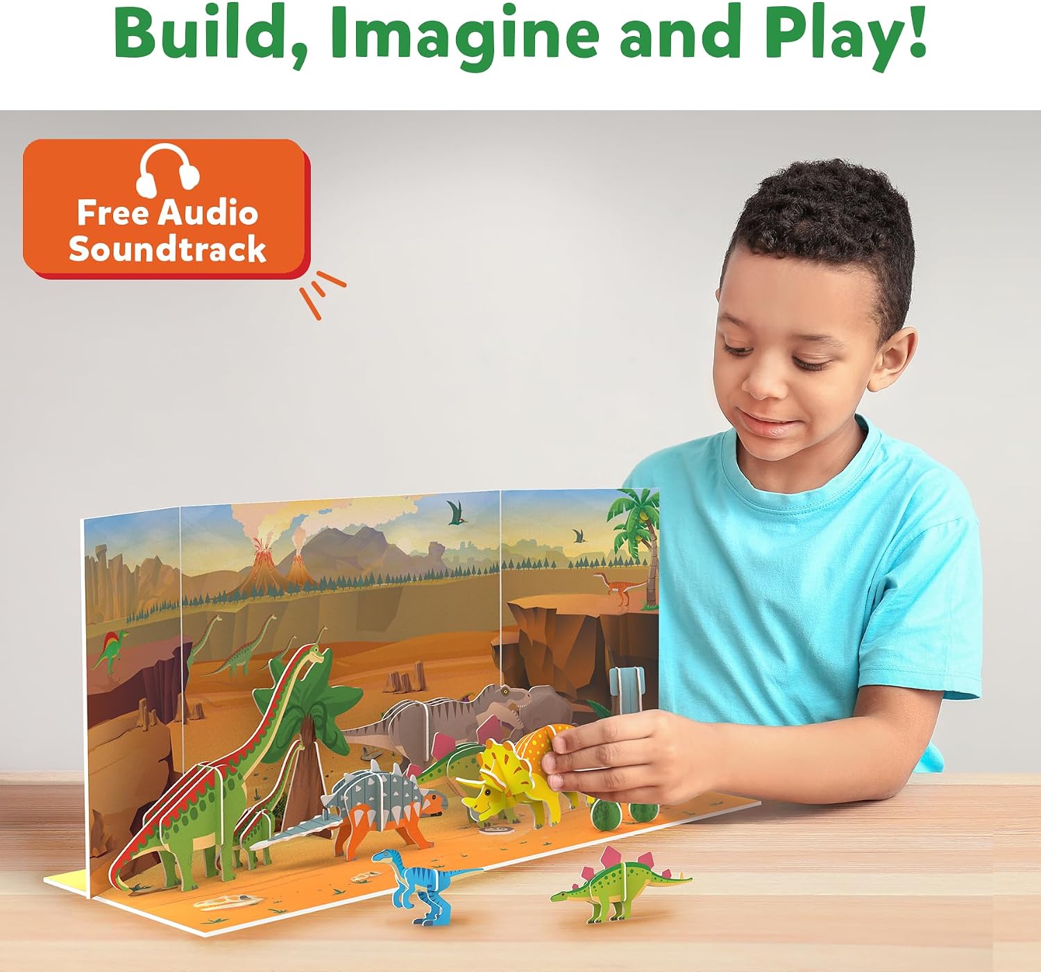 STEM Building Toy : My World Land of Dinosaurs | Gifts for Kids Ages 3-7 | Fun Learning & Educational Playset for