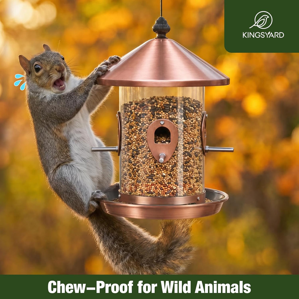 Large Metal Bird Feeder for Outdoors Hanging, Tube Bird Feeders