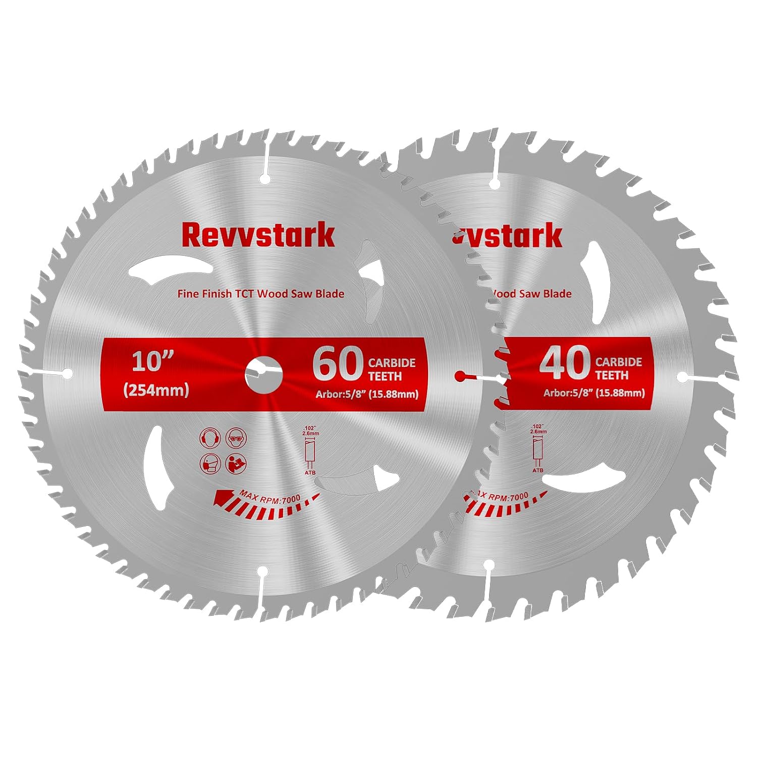 10 Inch 40&60T Circular Saw Blade for Various Wood, 5/8" Arbor | Carbide Tipped Teeth, TCT Saw Blades for Cutting