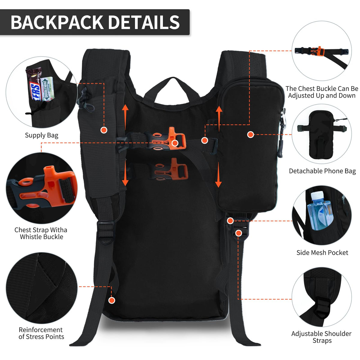 Small Hiking Backpack Packable Lightweight for Women Men