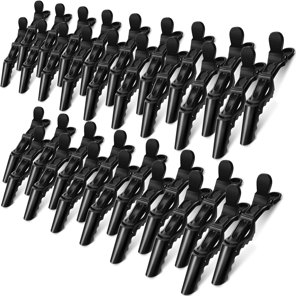 80 Pack Alligator Wide Teeth Hair Sectioning Clips for Women Home Styling (Black)