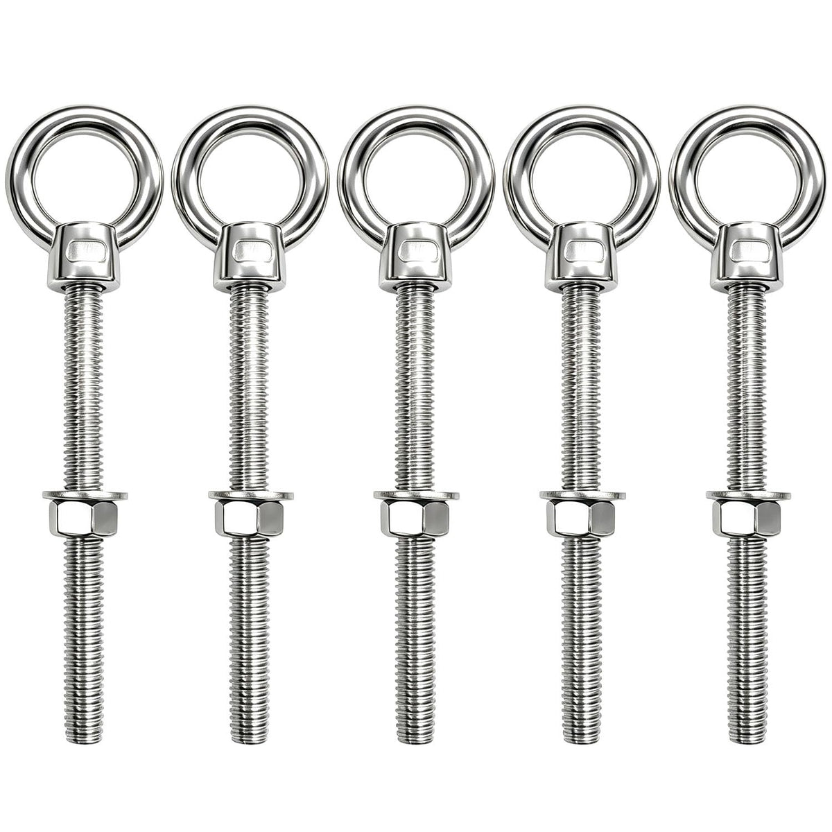 ANPTGHT 1/4" x 4" Eye Bolts with Washers＆Nuts (5 Pack)