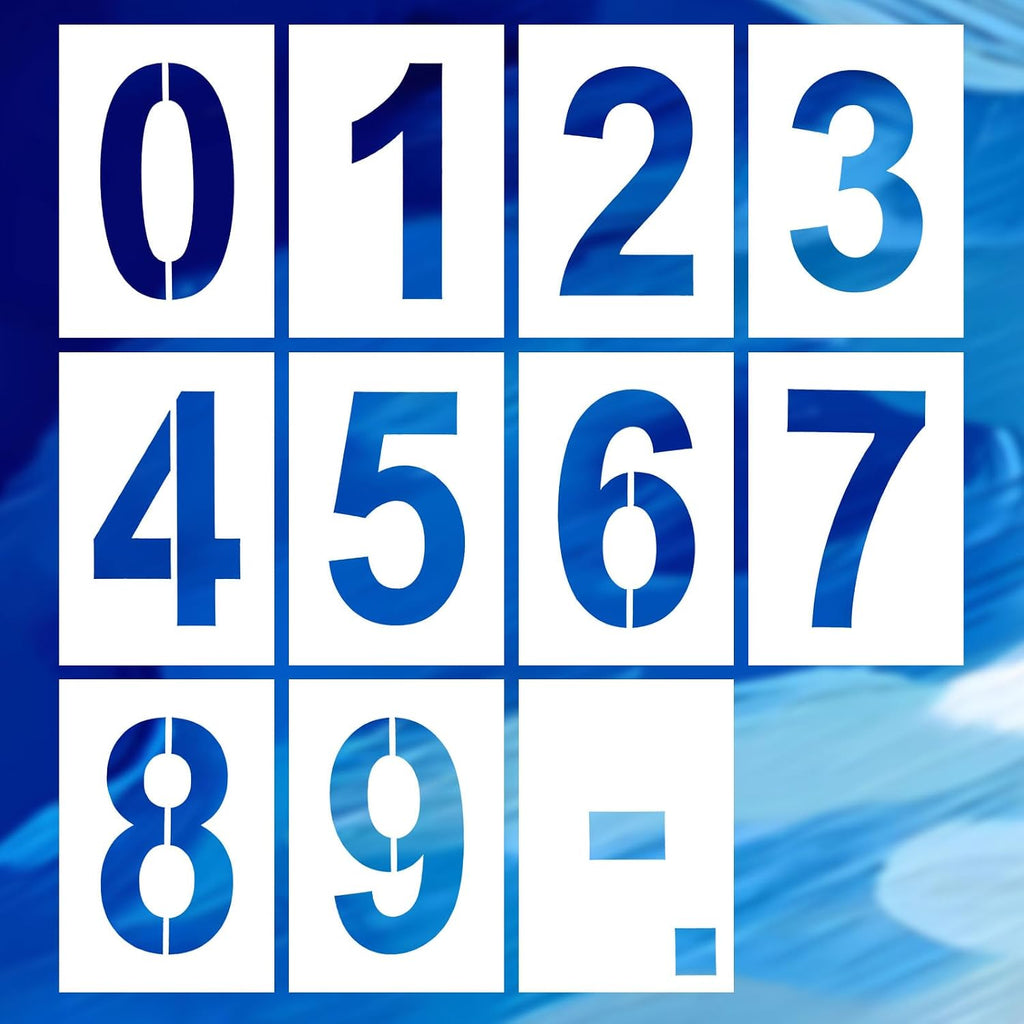 3 Inch Number Stencils – 11 Pcs Reusable Templates for Painting House Numbers, Curb Address, Cakes, Mailboxes, Wood
