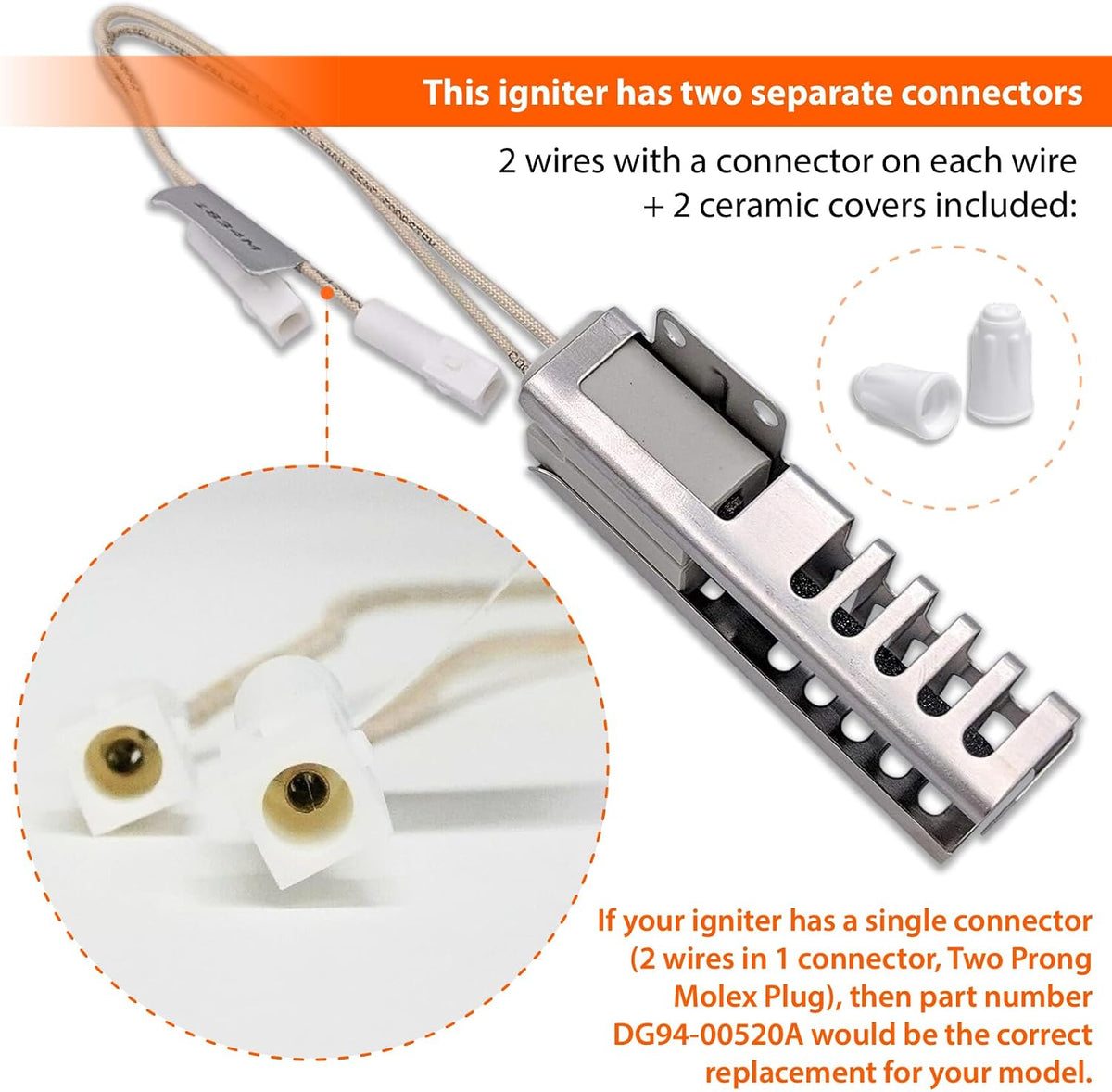 Compatible Oven Bake Igniter for Samsung Range Model NX58M6630SS/AA