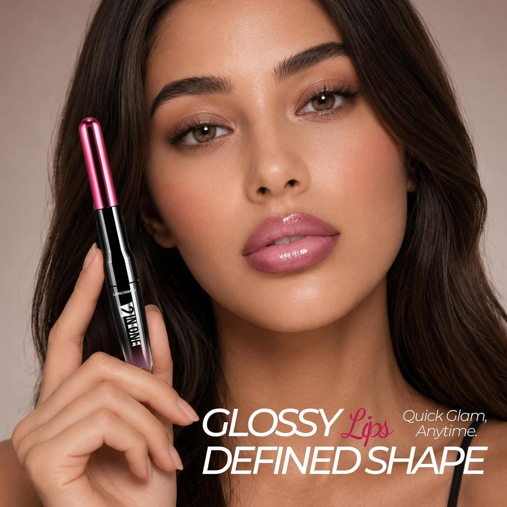 2-in-1 Lip Liner & Gloss Duo,Shade 01 Dusty Rose Nude