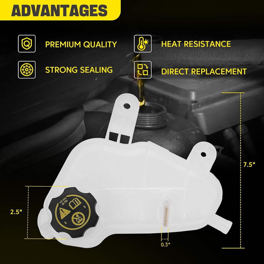 603-386 Front Engine Coolant Reservoir Recovery Tank with Cap Compatible with Chevrolet Chevy Sonic 1.4L 1.6L 1.8L 2012-2020 Replace for GM3014167 95048411 13502353 42609220
