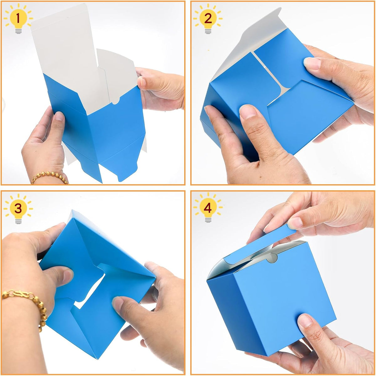 60 Pack 4x4x4 Inch Gift Boxes with Lids, 12 Colors