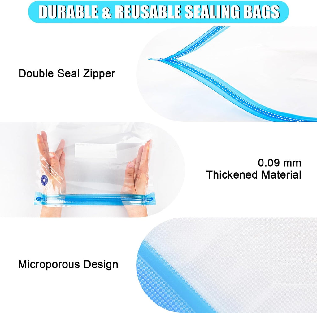 Filament Storage Bags Vacuum Kit, Cleaning Drying Sealed 16 Bags with Two Sizes for 3D Printer Filament with