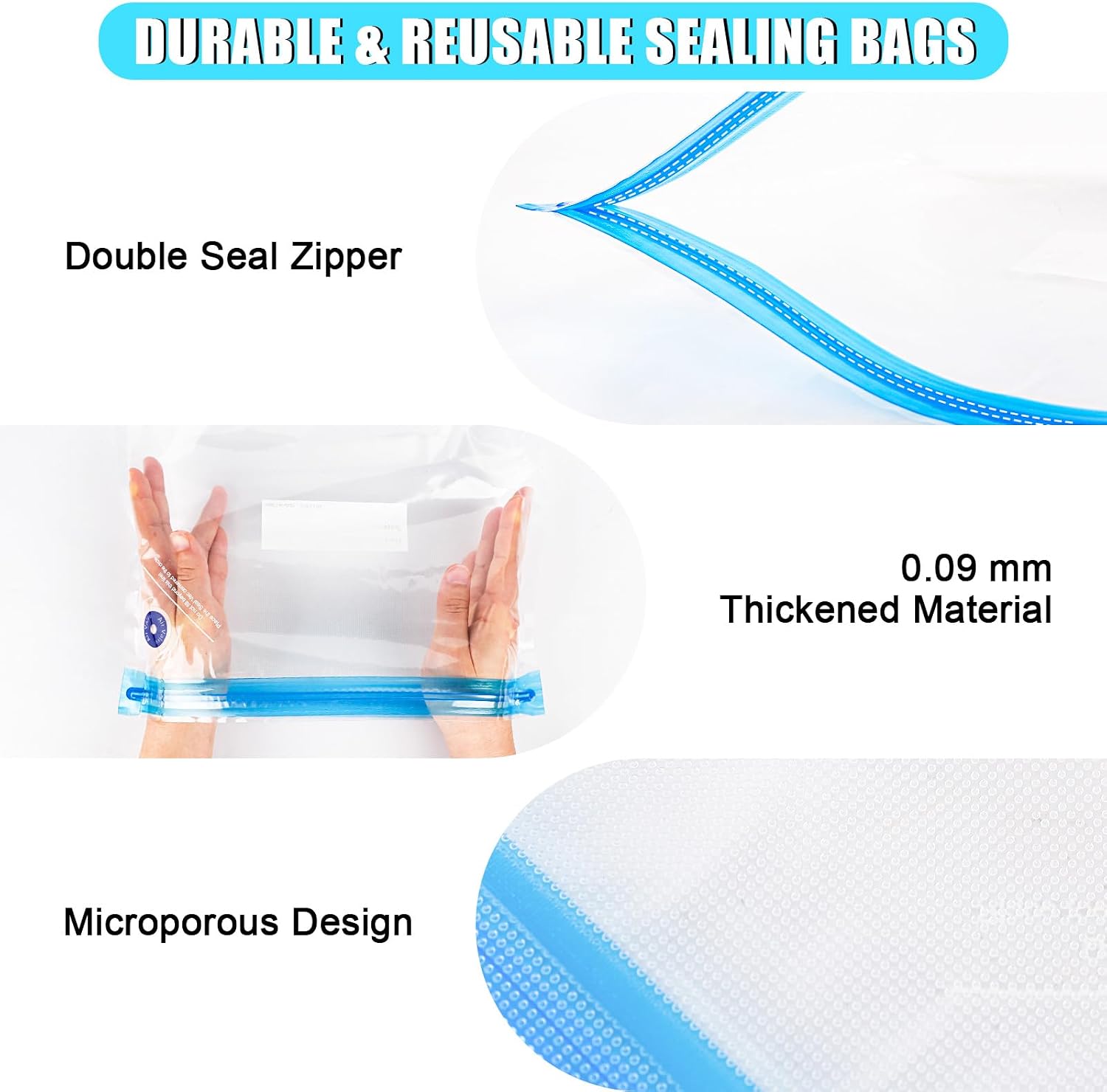 Filament Storage Bags Vacuum Kit, Cleaning Drying Sealed 16 Bags with Two Sizes for 3D Printer Filament with