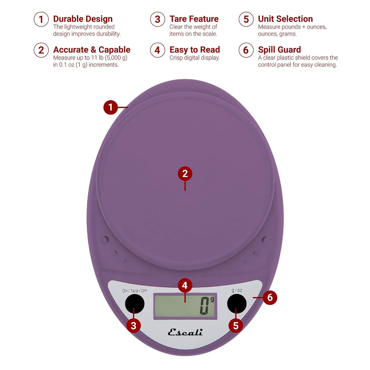 Primo Digital Food Scale Multi-Functional Kitchen Scale and Baking Scale for Precise Weight Measuring and Portion
