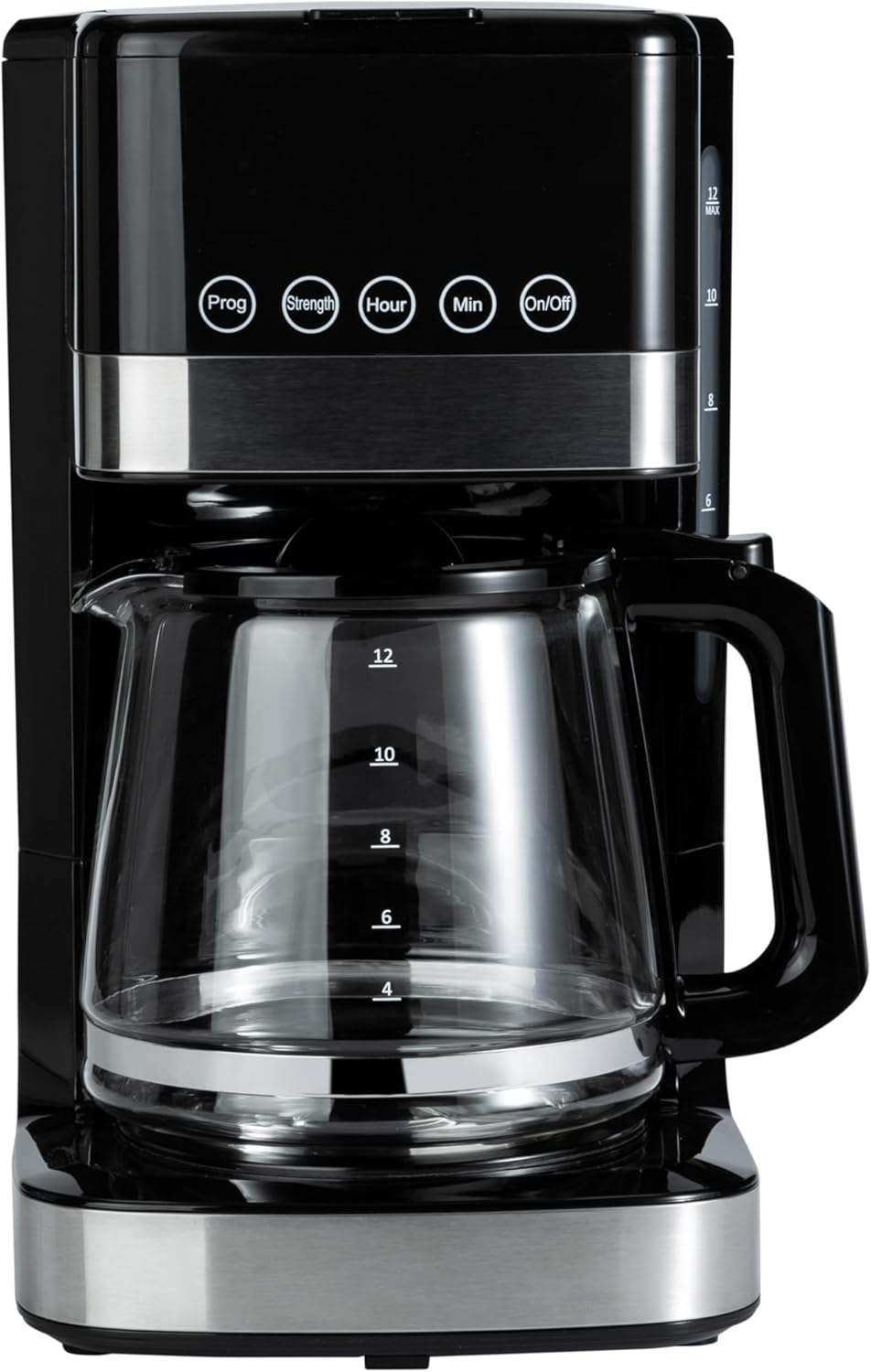 Programmable 12 Cup Drip Coffee Maker with Glass Coffee Pot (1.9 Qt), Auto Shut-off, Touch Screen, Auto Pause