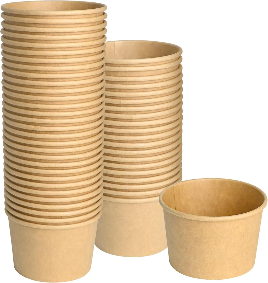 Paper Ice Cream Cups, 50 Pcs 8oz Paper Snack Bowls