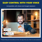 E12 Smart Bulbs 60W Work with Alexa/Google Home, 3 Pack