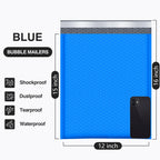 Large Bubble Mailers 12x16" 25 Pack Usable Size 12x15" Blue Padded