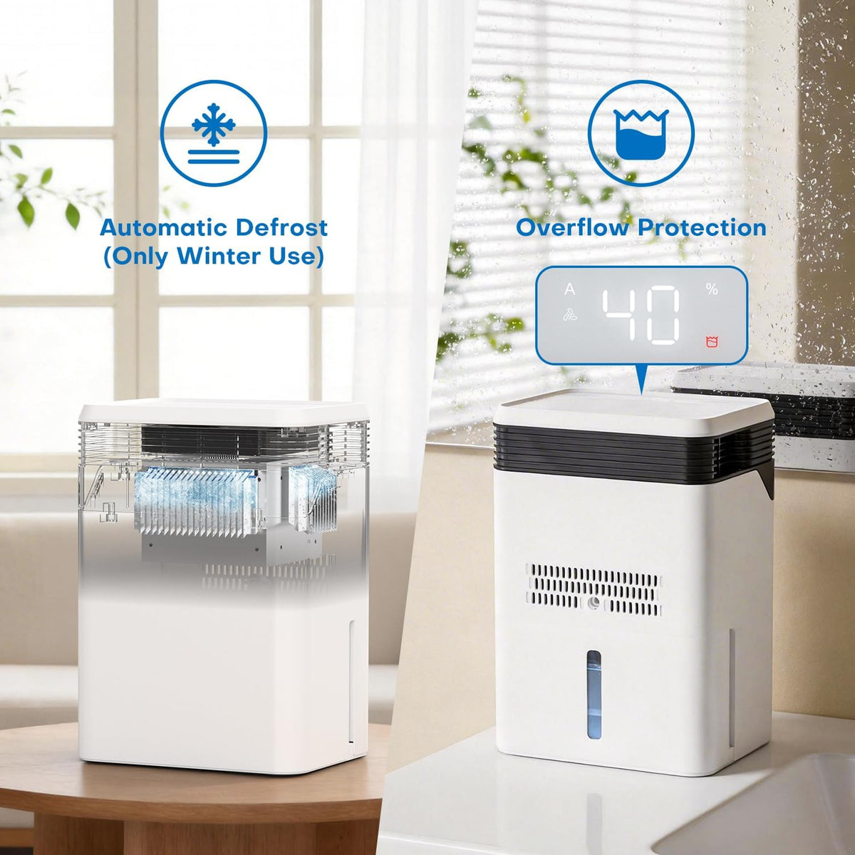 Dehumidifier 101 OZ, Dehumidifier for Bedroom (1000 sq. ft) | Sleep Mode, Humidity Display, Dehumidifiers for Home