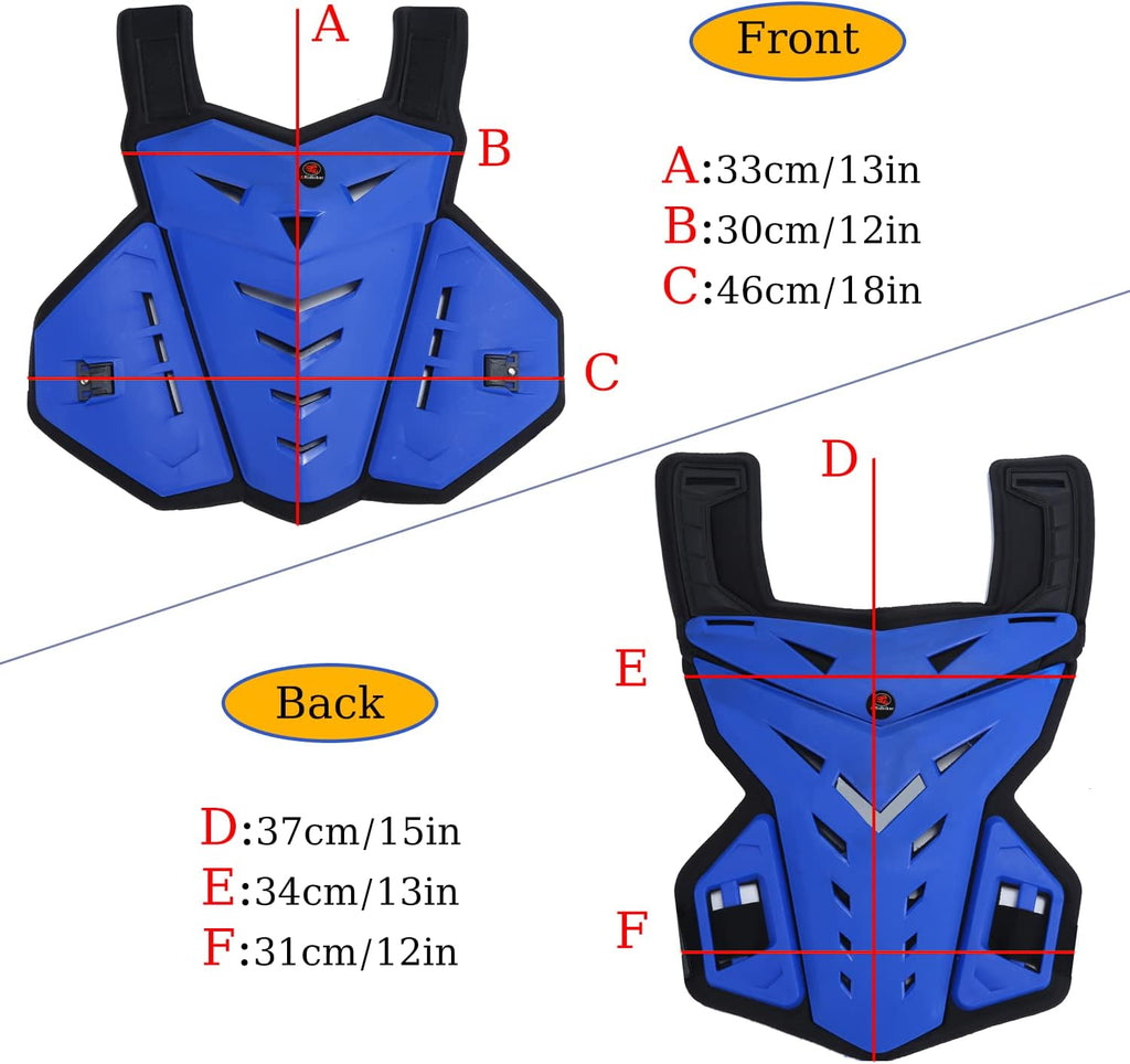 Motorcycle Body Armor Vest Dirt Bike Gear, Chest Protector Motocross Gear Motorcycle Chest Back Protector for Men