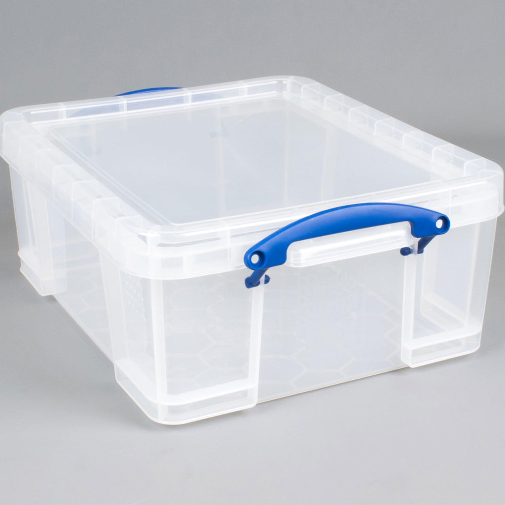 17L Stackable Storage Boxes with Lids, Clear, 5-Pack
