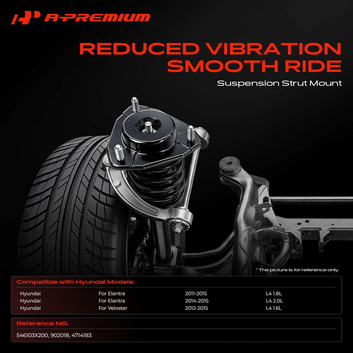 A-Premium Front Left or Right Strut Mount Compatible with Hyundai