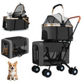 Double Pet Stroller, 4 Lockable Wheels for Small‑Medium Dogs & Cats