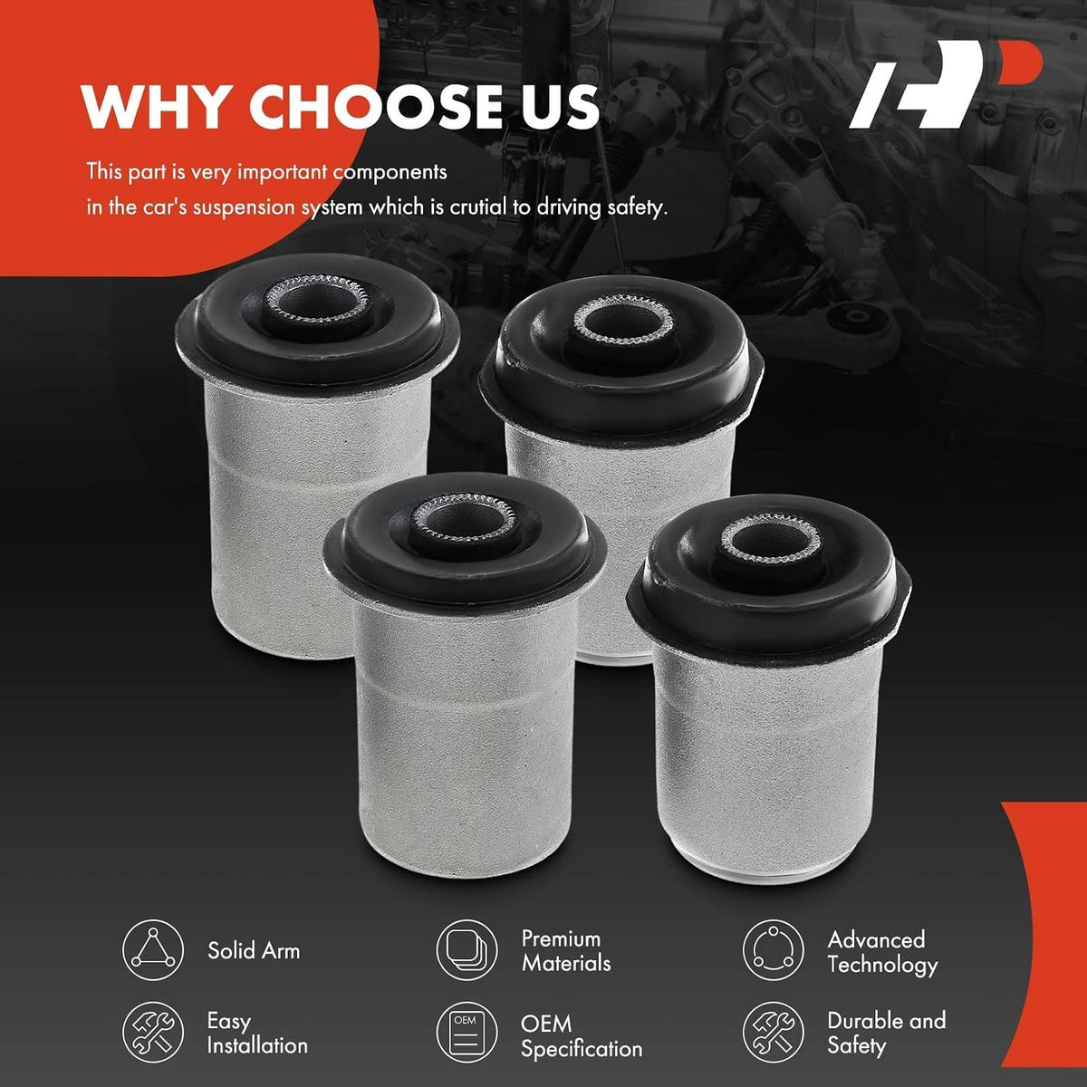 A-Premium Front Lower Forward & Rearward Control Arm Bushing Kit