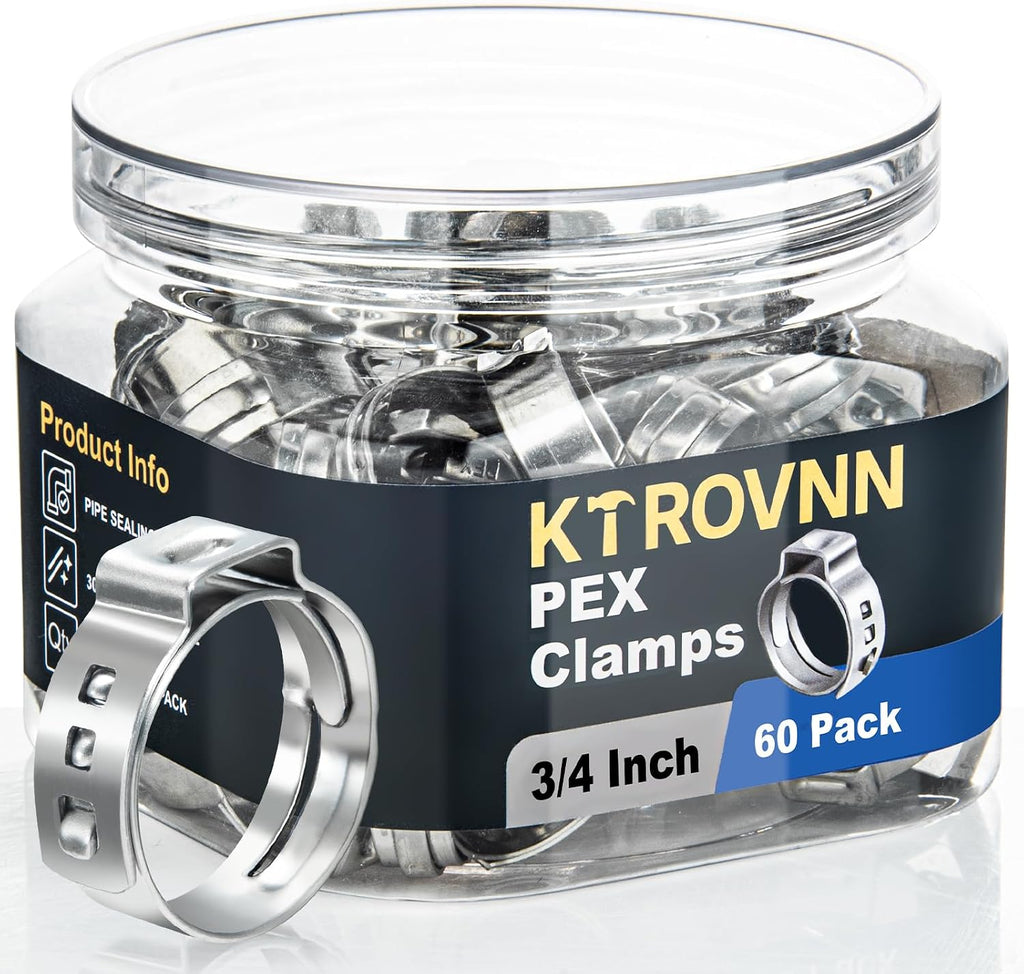 3/4 Inch PEX Crimp Rings 60 Pack for PEX Fittings Plumbing