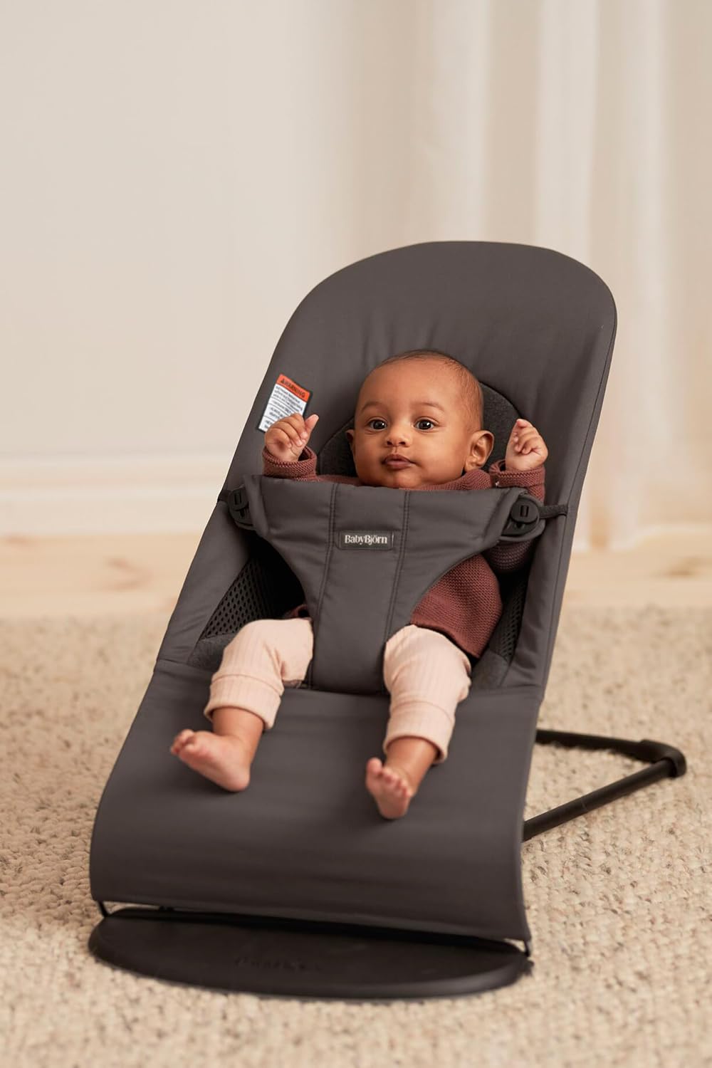 Bouncer Balance Soft, Dark Gray, Woven/Jersey, Tri-Fabric | 2-in-1 Adjustable Baby Bouncer Seat and Toddler Chair