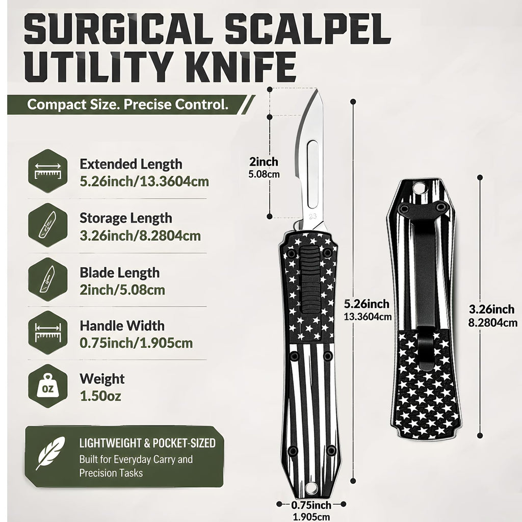 2-In-1 Safety Utility Knife Metal Snap-off blade