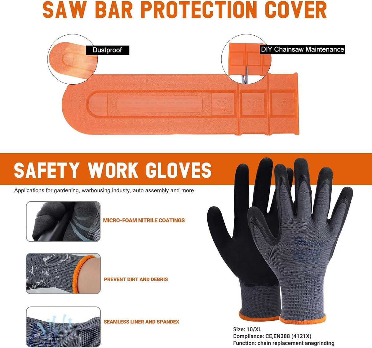 Savior 18" Chainsaw Bar and Chain Combo .325" .050" 72DL for Husqvarna 440