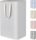 75L Large Collapsible Laundry Basket with Extended Handles, Grey | Foldable Laundry Hamper, Tall Dirty Clothes