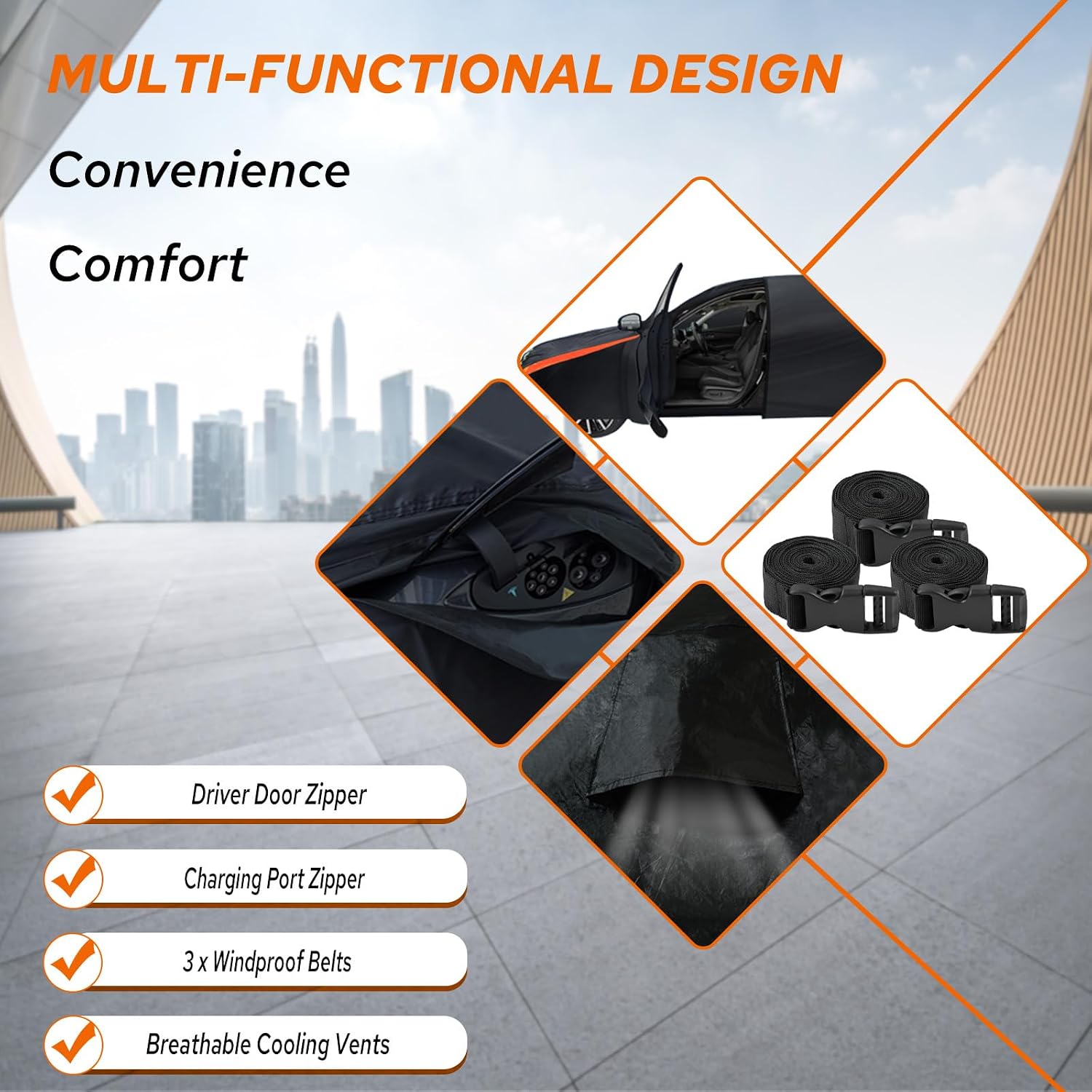10-Layer Compatible with Tesla Model Y Car Cover Waterproof All Weather for Automobiles, Outdoor Full Cover Soft