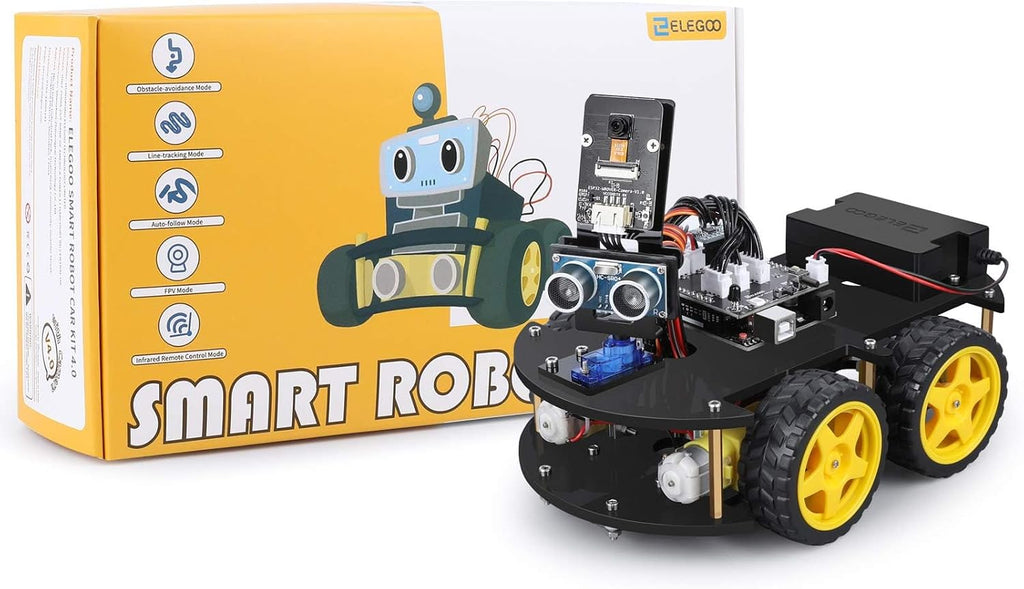 ELEGOO UNO R3 Smart Robot Car Kit V4 for Arduino Robotics for Kids Ages 8-12 12-16 STEM Science Kits Coding Gifts for