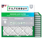 19x19x1 Air Filter MERV 8 Dust & Allergy Defense (12-Pack)