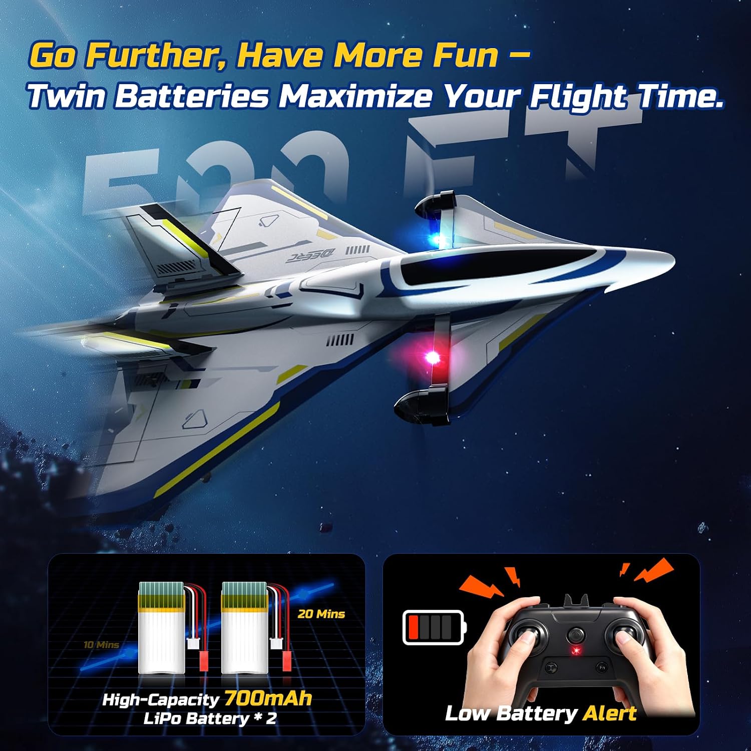 4CH Brushless RC Plane,Sci-Fi Remote Control Jet Hobby Airplane with LED Lights RTF Aerobatic Aircraft Toys,2.4GHz