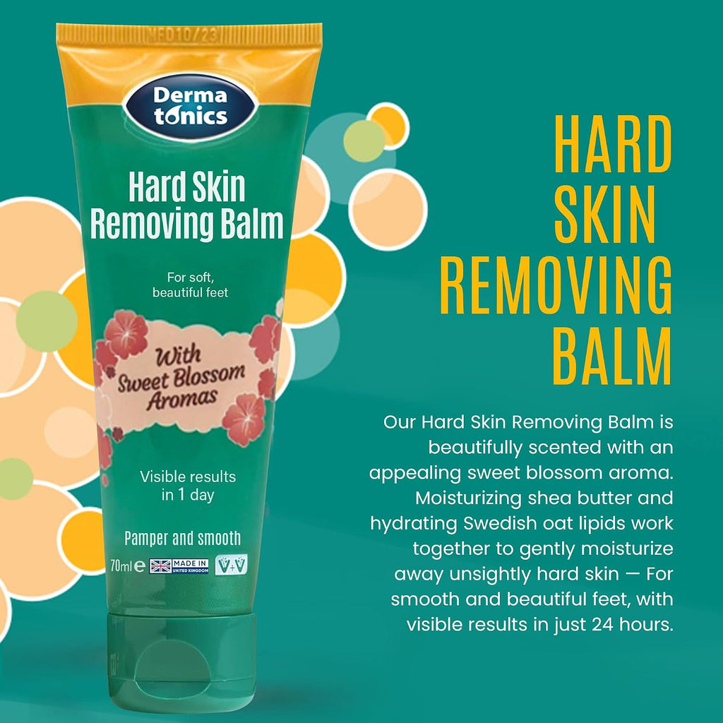 Hard Skin Removing Balm for Feet, 70ml | Foot balm for rough, callused feet, sweet blossom aroma, vegan friendly