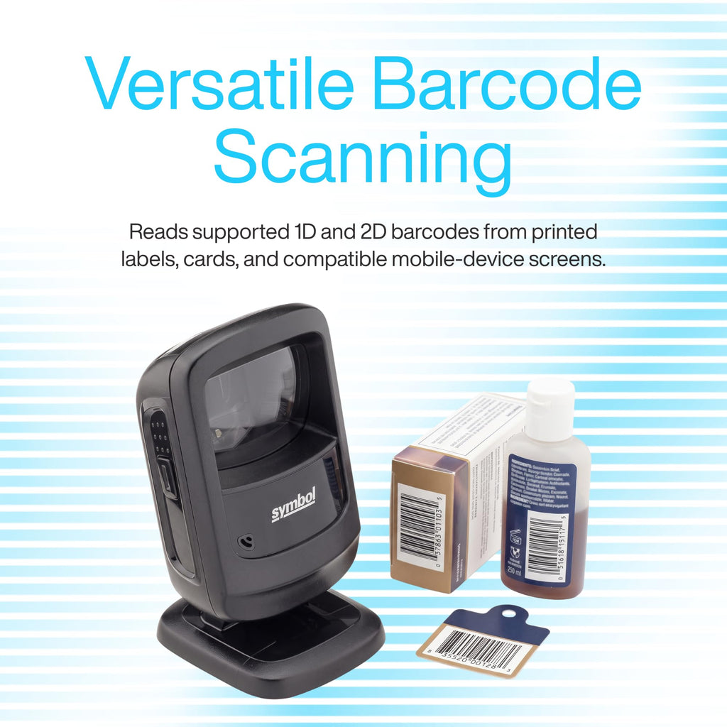 DS9208 Zebra Symbol 1D/2D Hands-Free Barcode Scanner, USB Cable Included