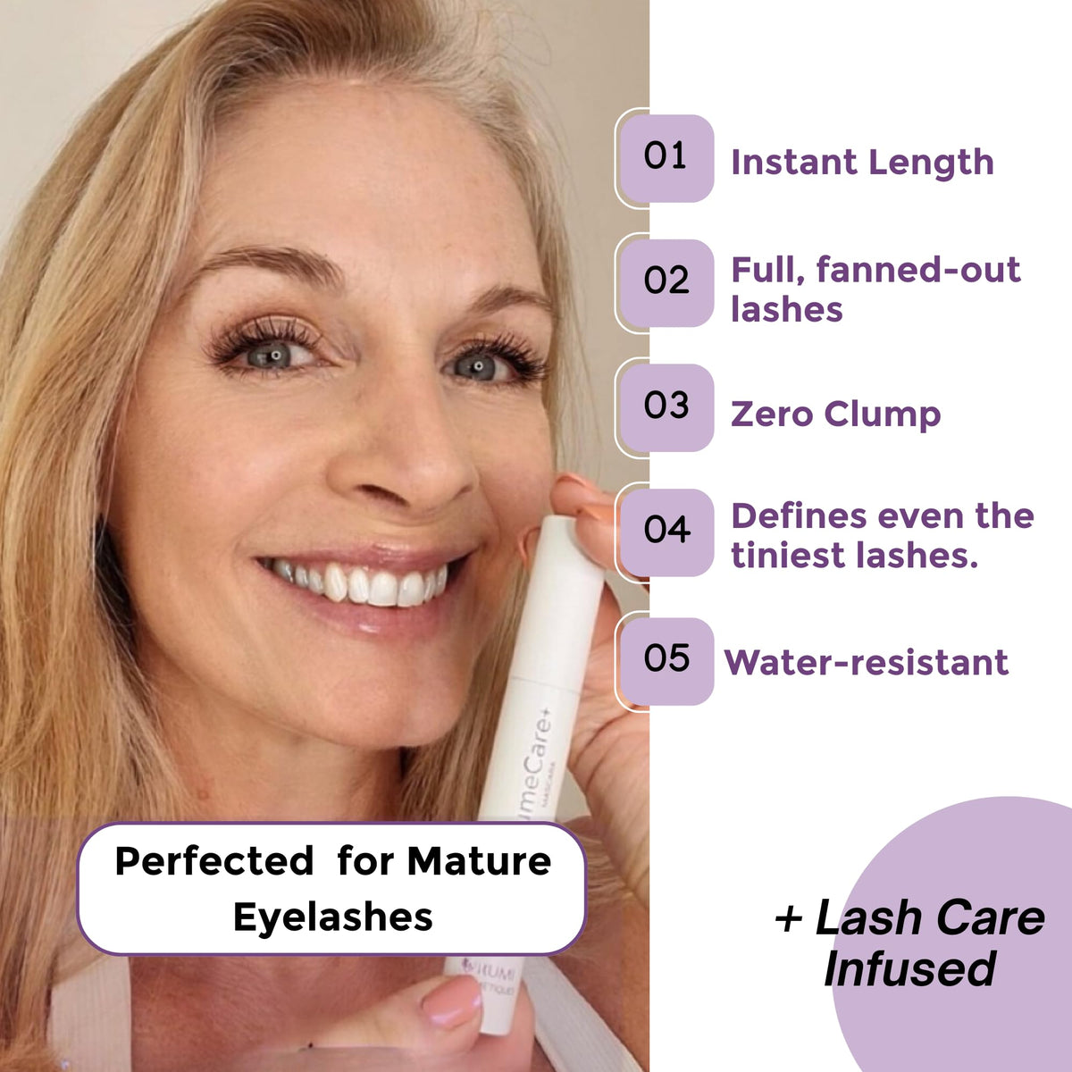 VolumeCare+ Mascara for Older Women, Dark Brown