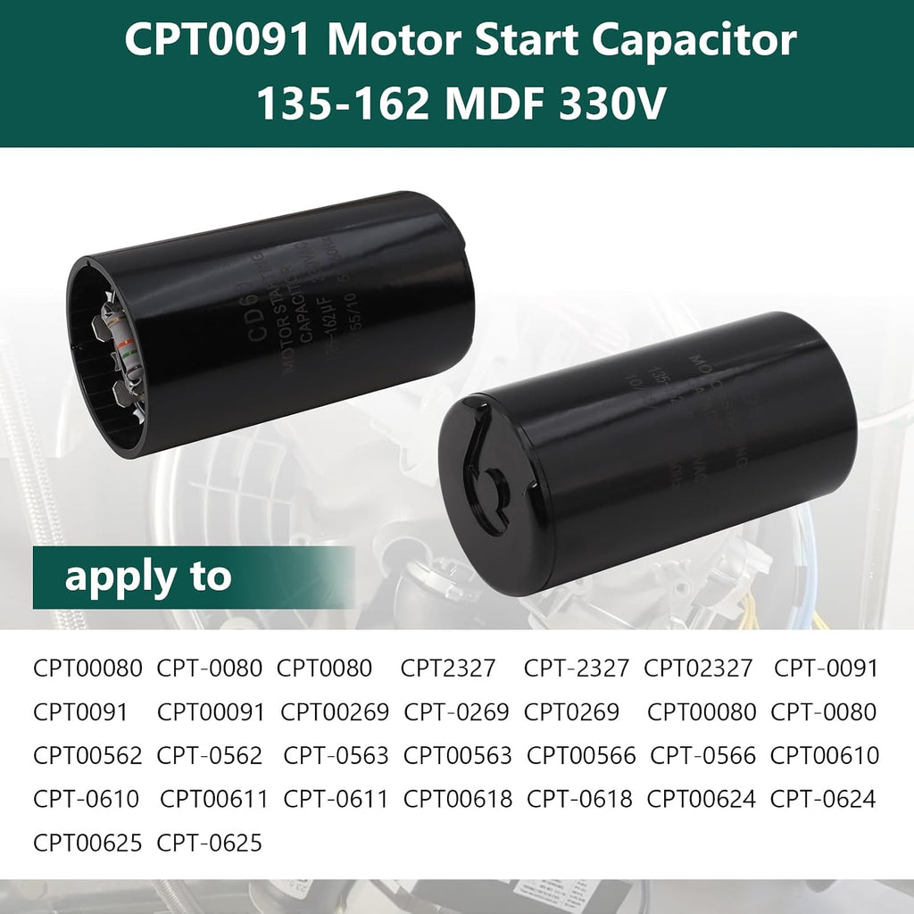 CPT0091 Motor Start Capacitor 135-162 MDF 330V Compatible with Trane American Standard Replace CPT0091 CPT00091