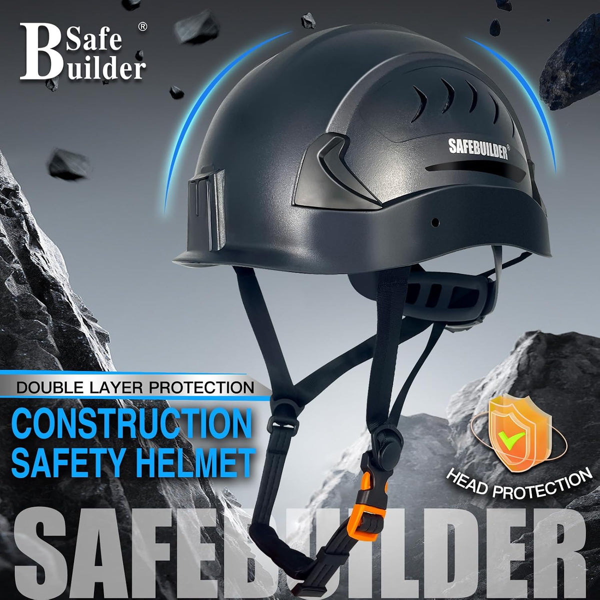 G2C Safety Helmet ANSI Type 2 Class C Hard Hats Vented EPS Liner Lightweight for Construction Work at Height Rescue